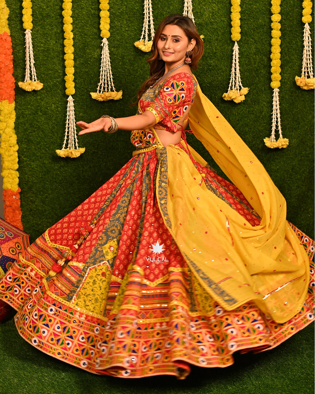 Red and Grey Premium Chaniya Choli