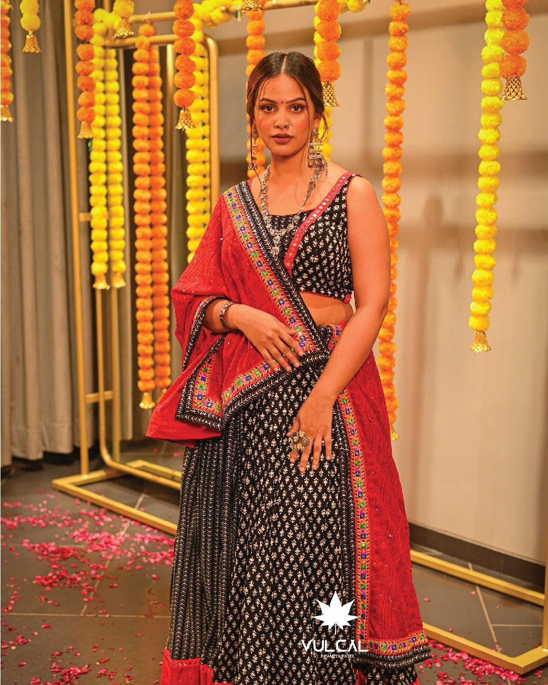 Red and Black Chaniya Choli