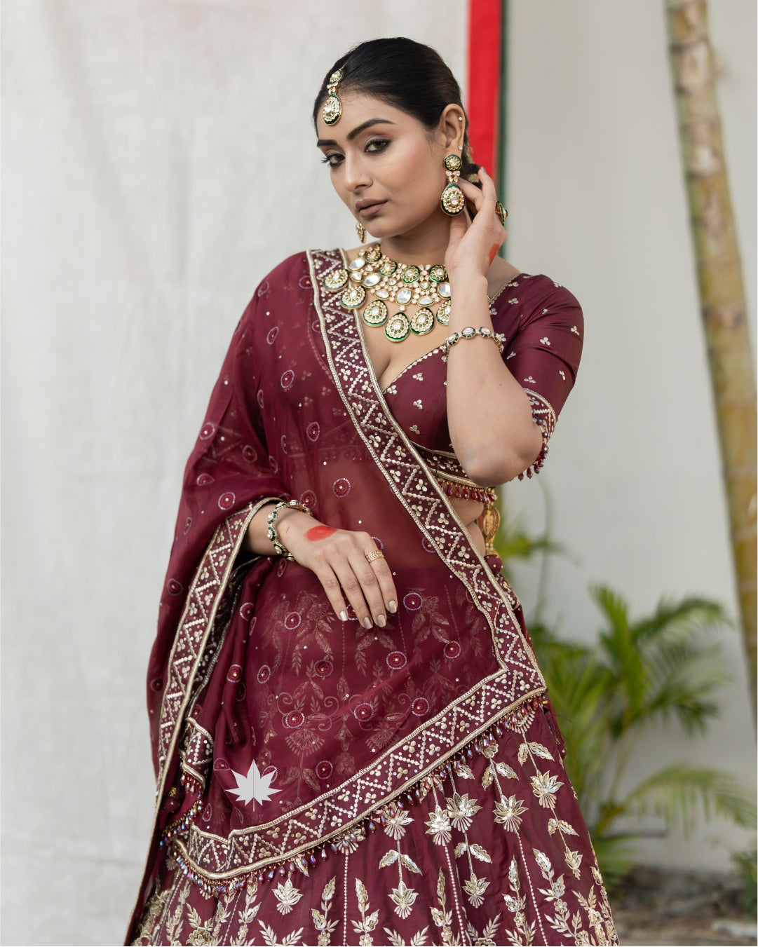 Royal Ember Maroon Lehenga