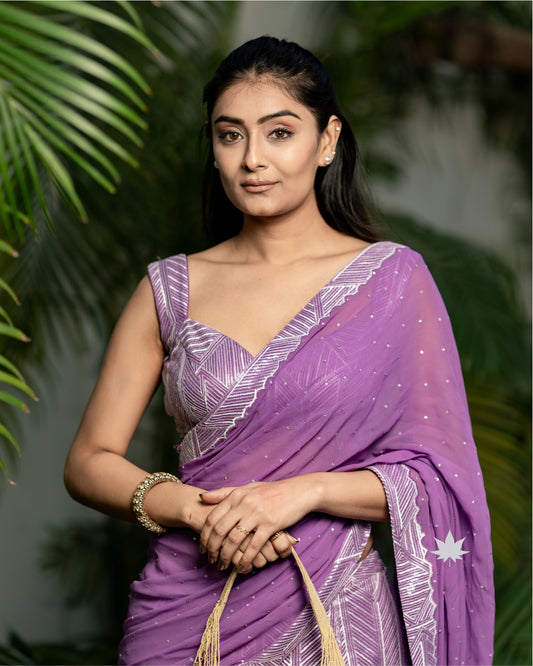 Gleaming Serenity Ready-to-Wear Saree