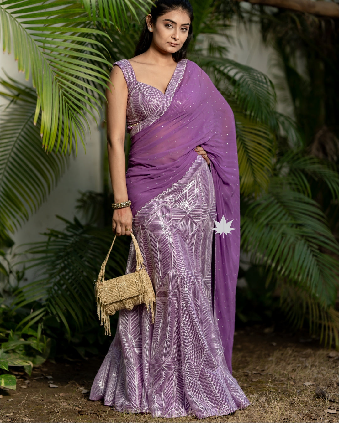 Gleaming Serenity Ready-to-Wear Saree