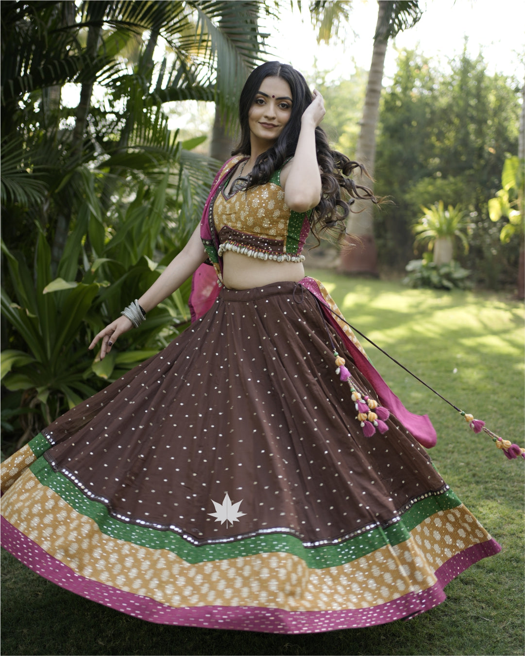 Brown Cotton Chaniya Choli Set