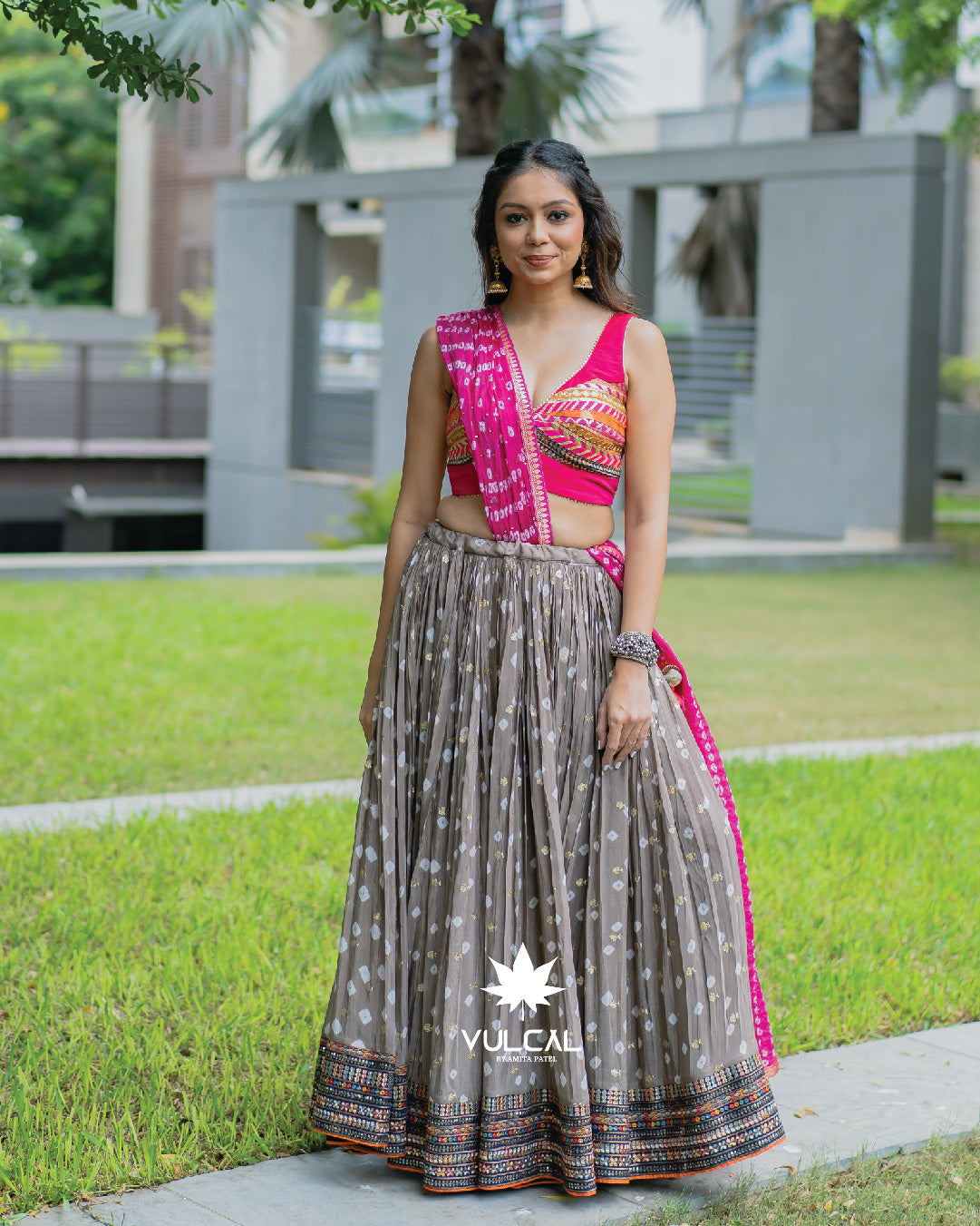 Grey & Pink Premium Chaniya Choli