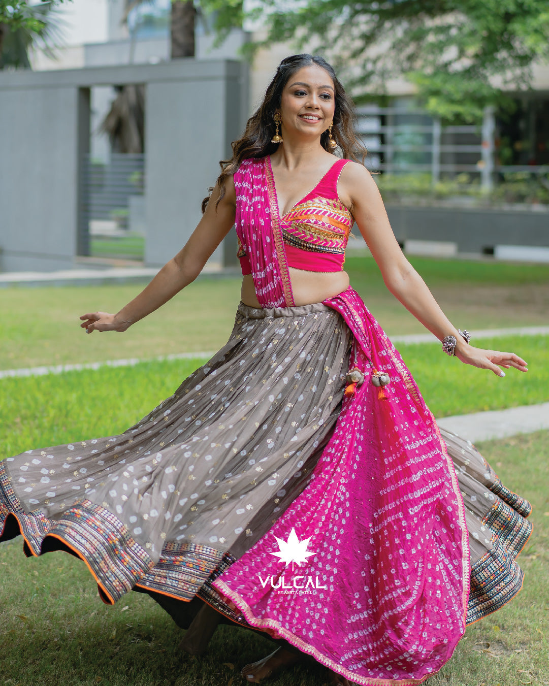 Grey & Pink Premium Chaniya Choli
