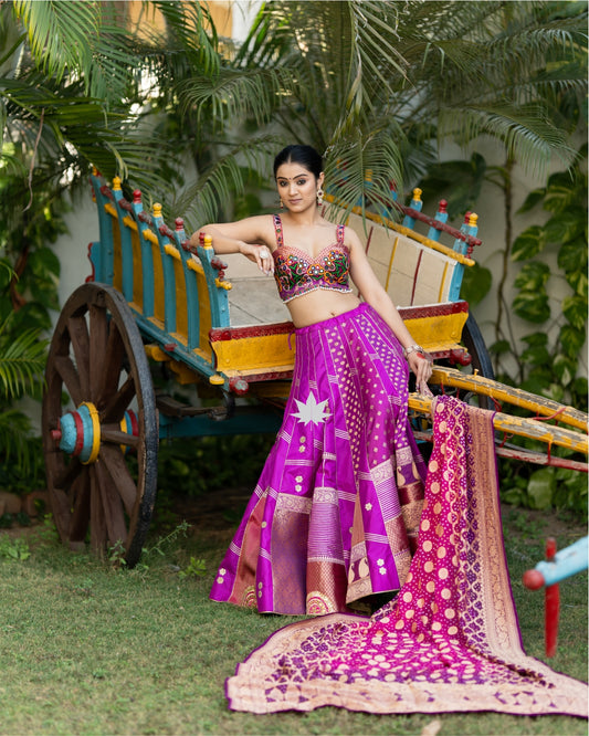 Rajwadi Rhythms Purple Chaniya Choli
