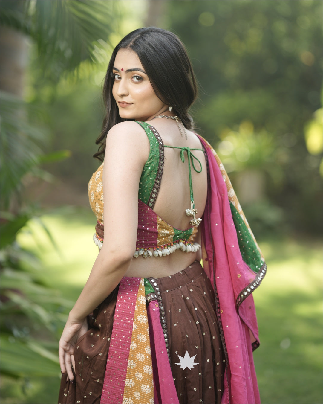 Brown Cotton Chaniya Choli Set