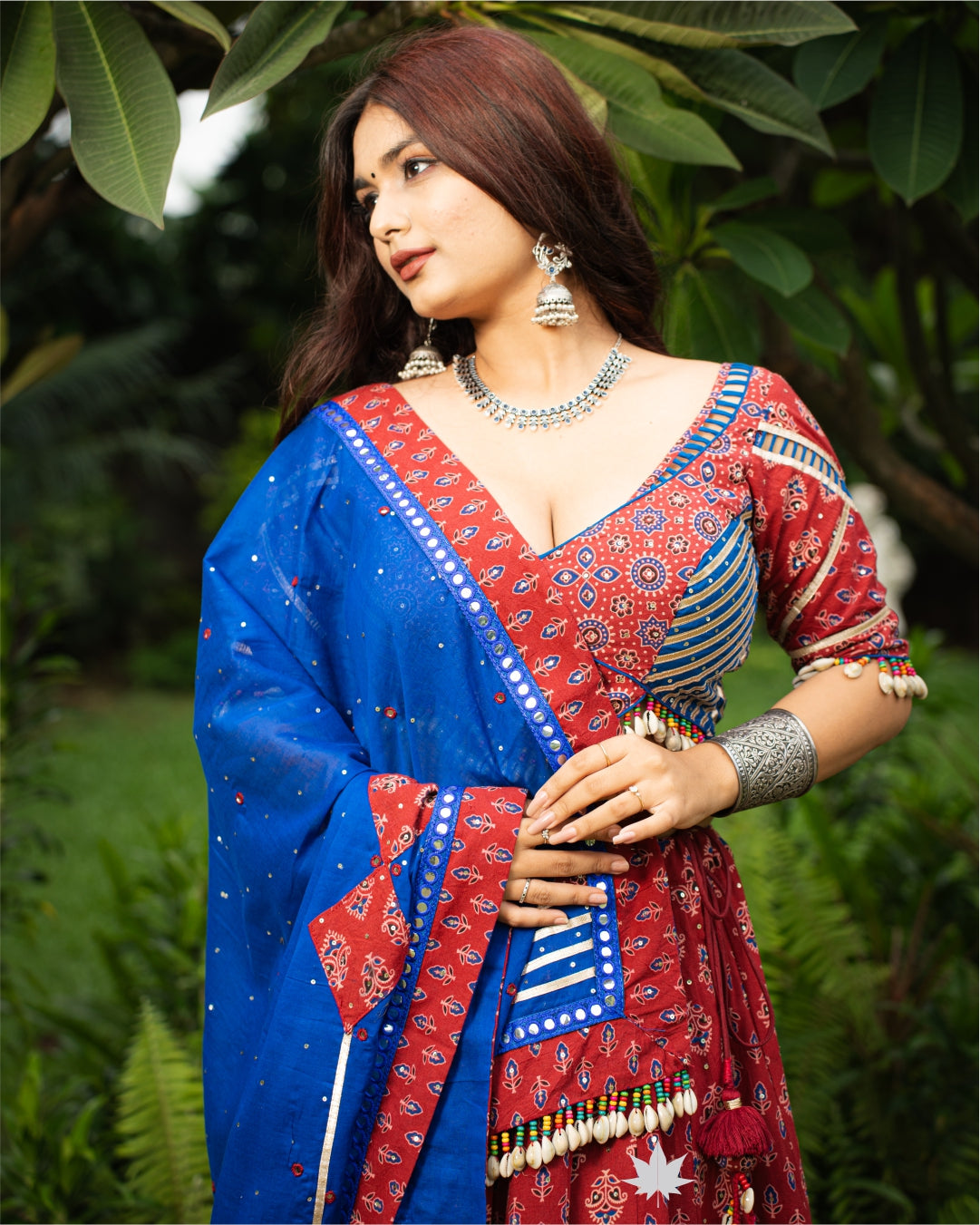 ROYAL RED& BLUE BANDHANI CHANIYA CHOLI