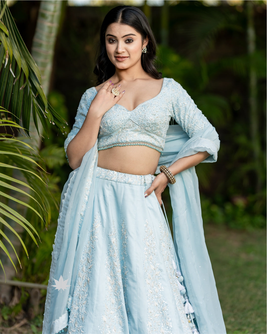 Opal Essence – Sky Blue Lehenga Set