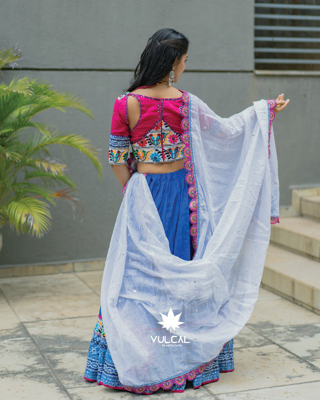Pink & Blue Navratri Chaniya Choli