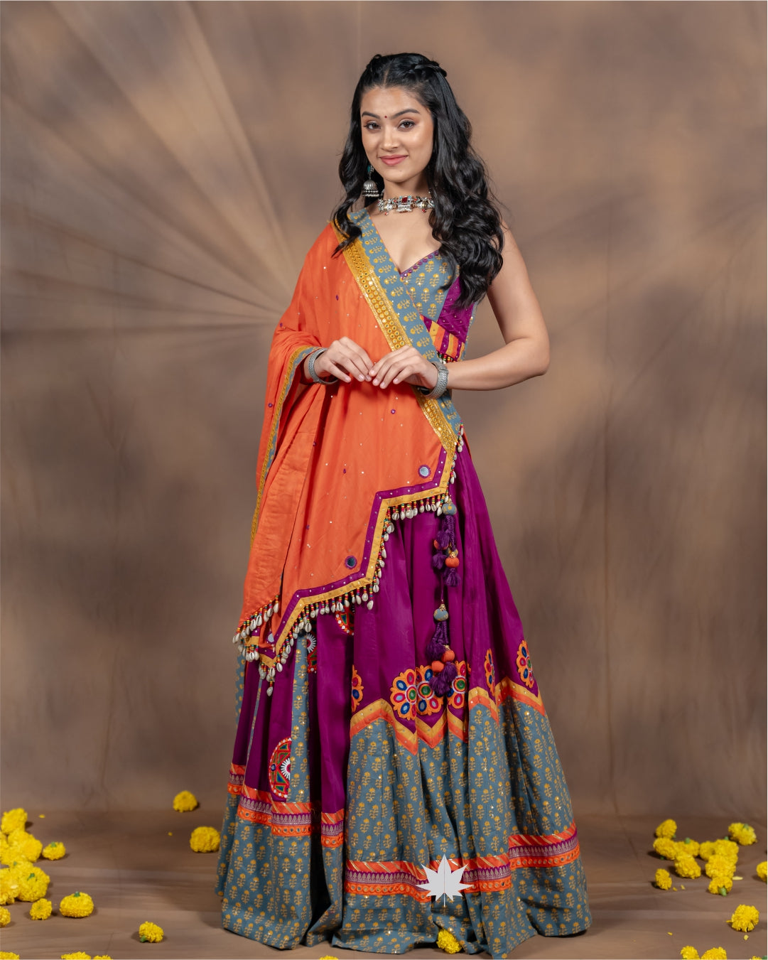 Rangriti Cotton Patch & Shell Work Chaniya Choli”