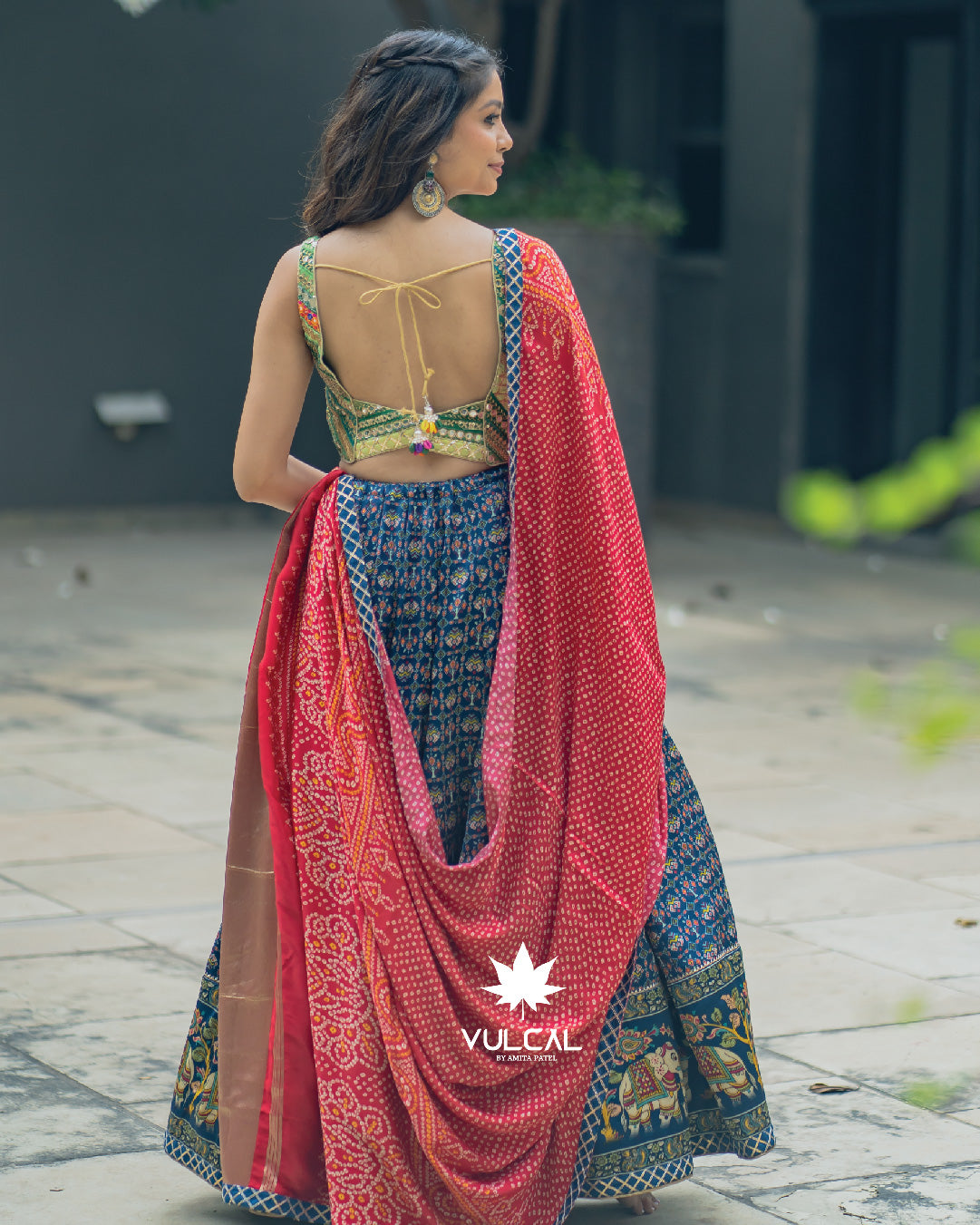 Red & Blue Premium Chaniya Choli
