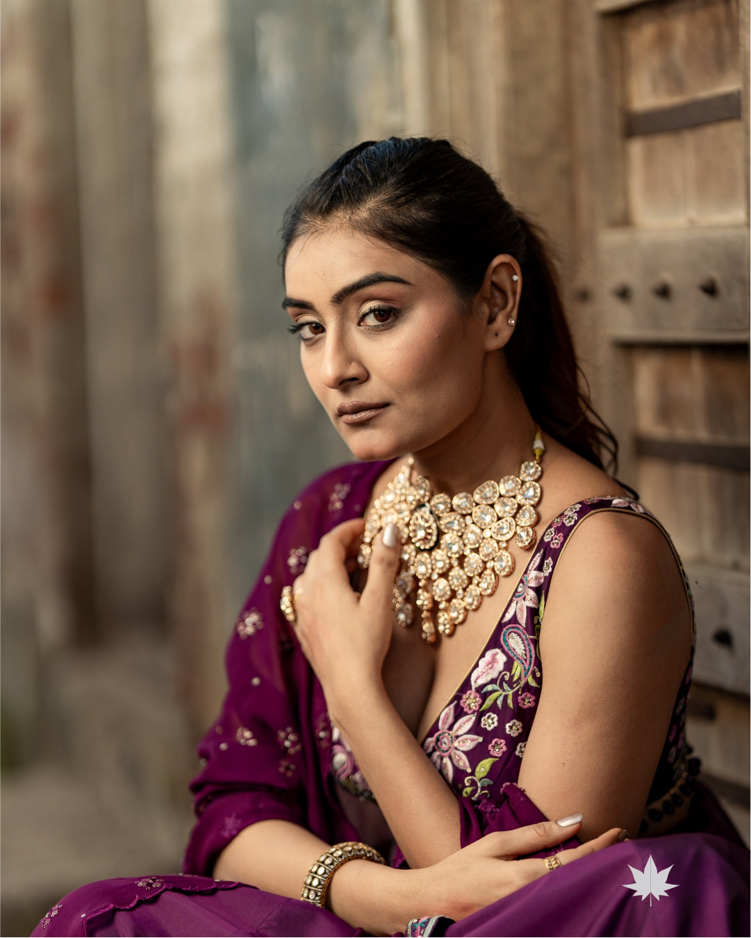 Opulent Aura – Regal Purple Embroidered Lehenga With Jacket