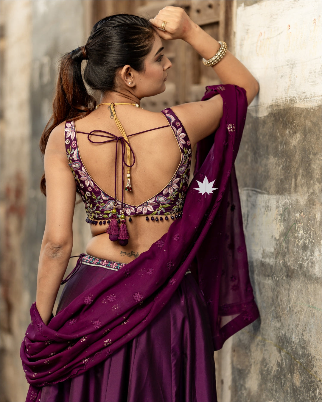 Opulent Aura – Regal Purple Embroidered Lehenga With Jacket