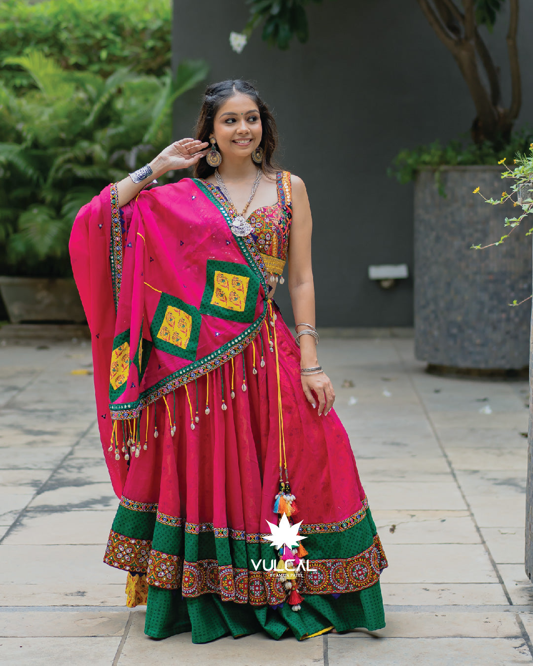 Pink Navratri Chaniya Choli