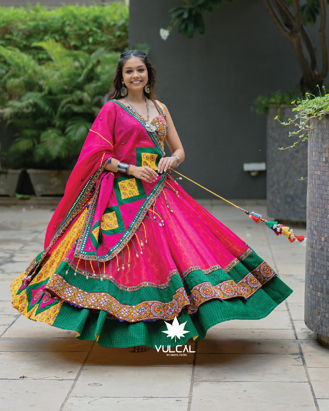 Pink Navratri Chaniya Choli