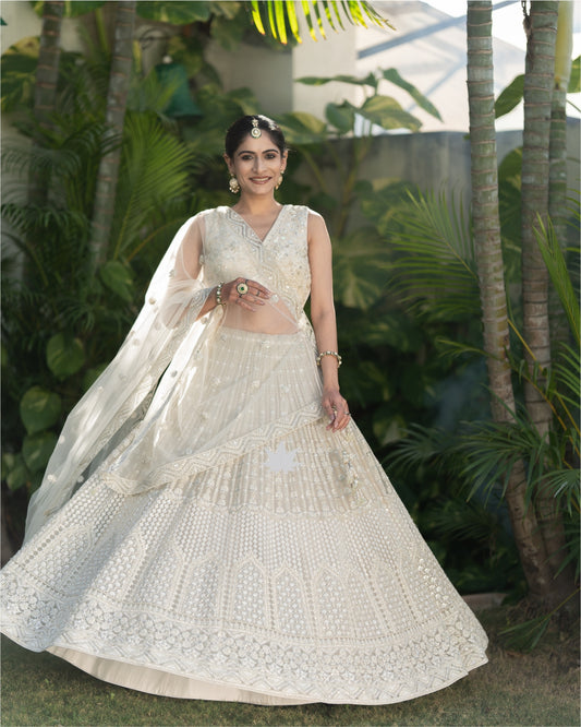 Ivory Bliss – A Timeless Lehenga Set