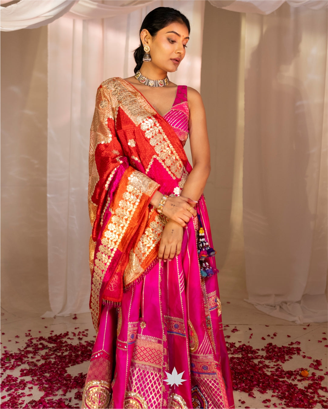 Rangreza Pink Banarasi Chaniya Choli