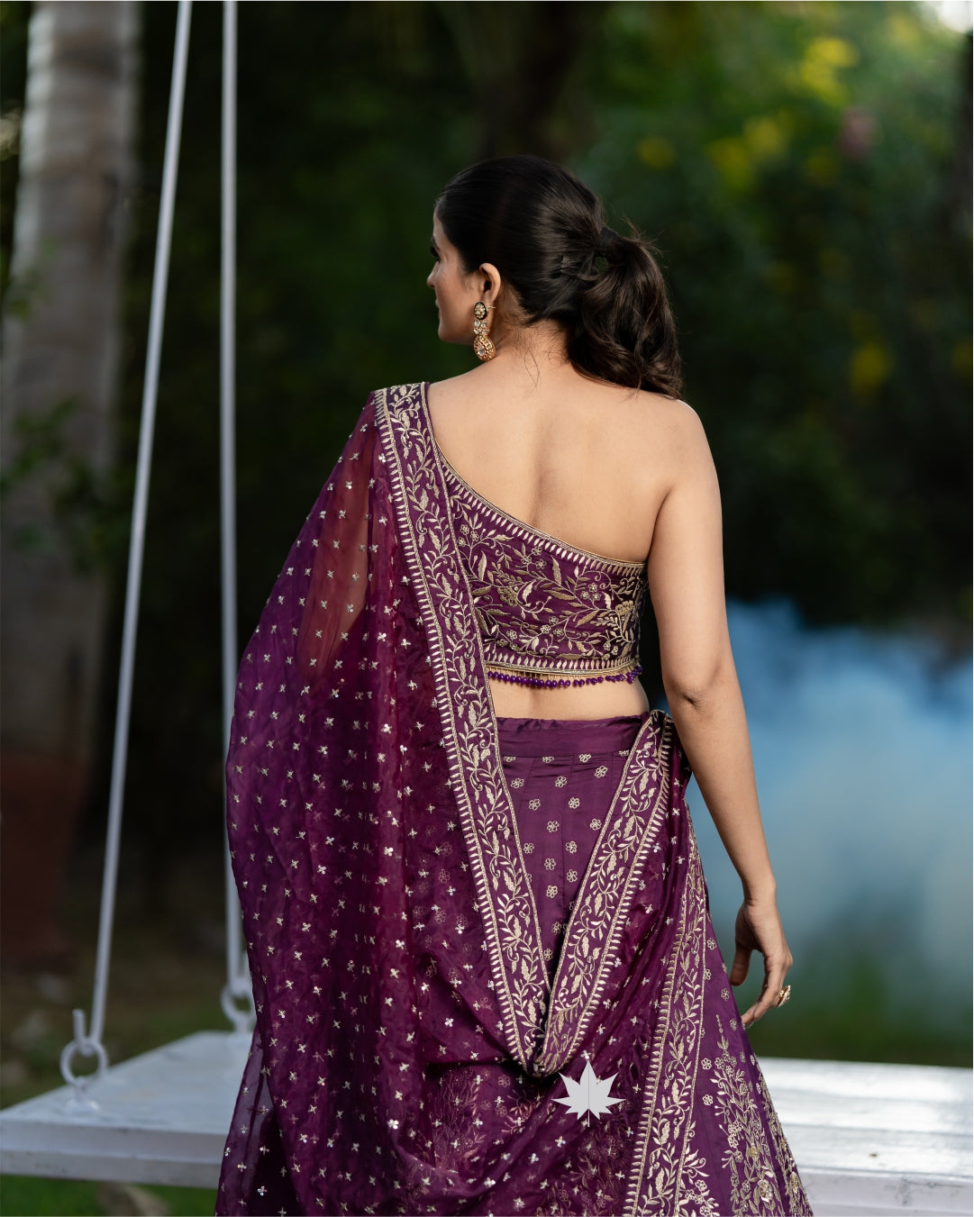 Purple Golden Allure Lehenga – A Regal Symphony