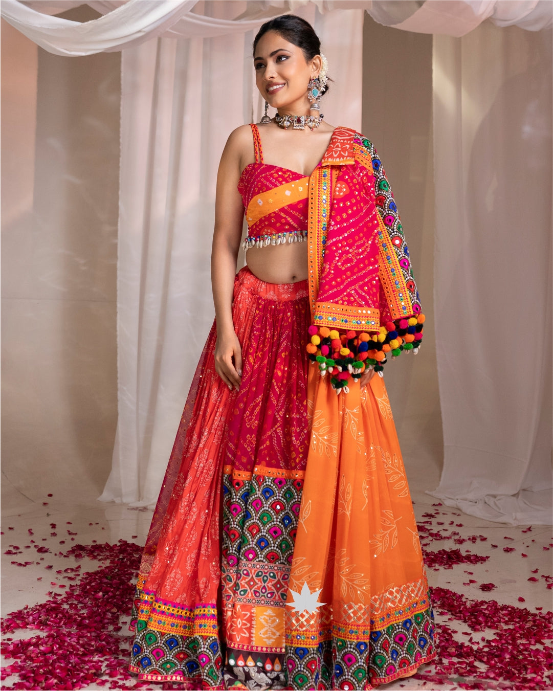 Bandhani & Ajrakh Inspired Chaniya Choli with Jacket