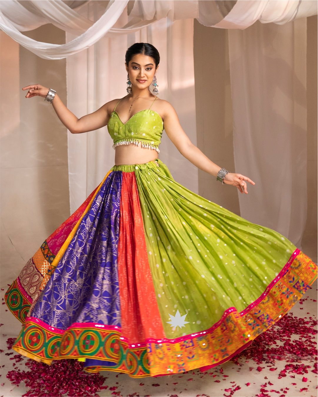 Green Chaniya Choli with Jacket