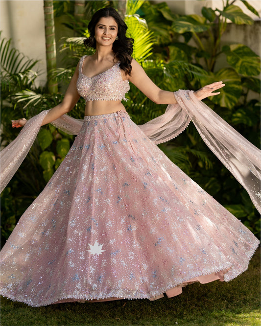 Ananya Blossom Lehenga – A Dreamy Pastel Fantasy