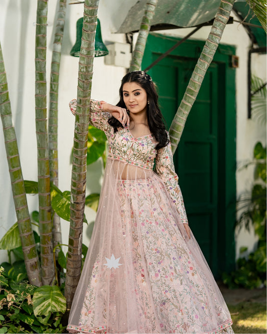 Sundara Swirl Anarkali – A Floral Symphony in Motion
