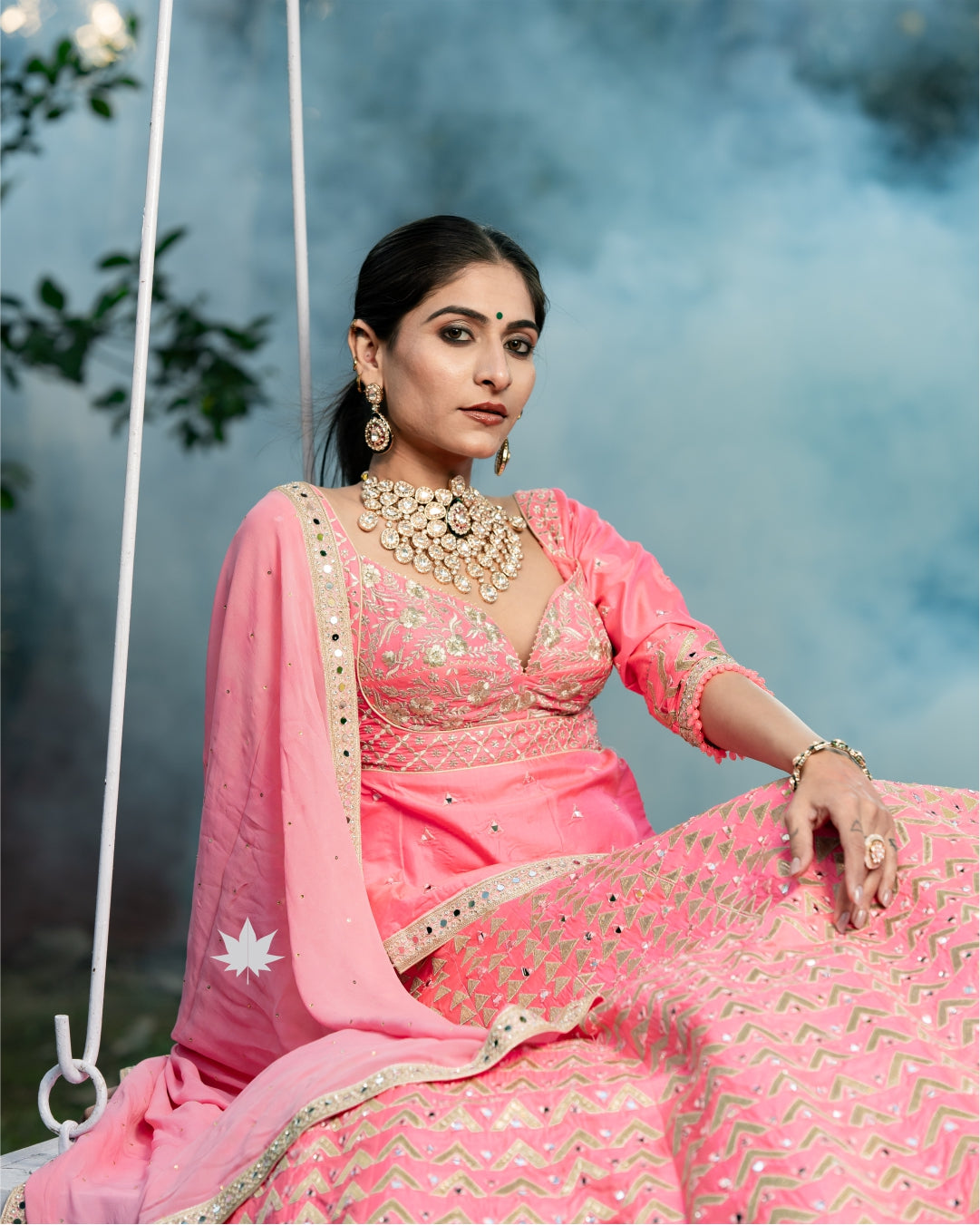 Dazzling Dahlia Lehenga – A Vision in Neon Pink
