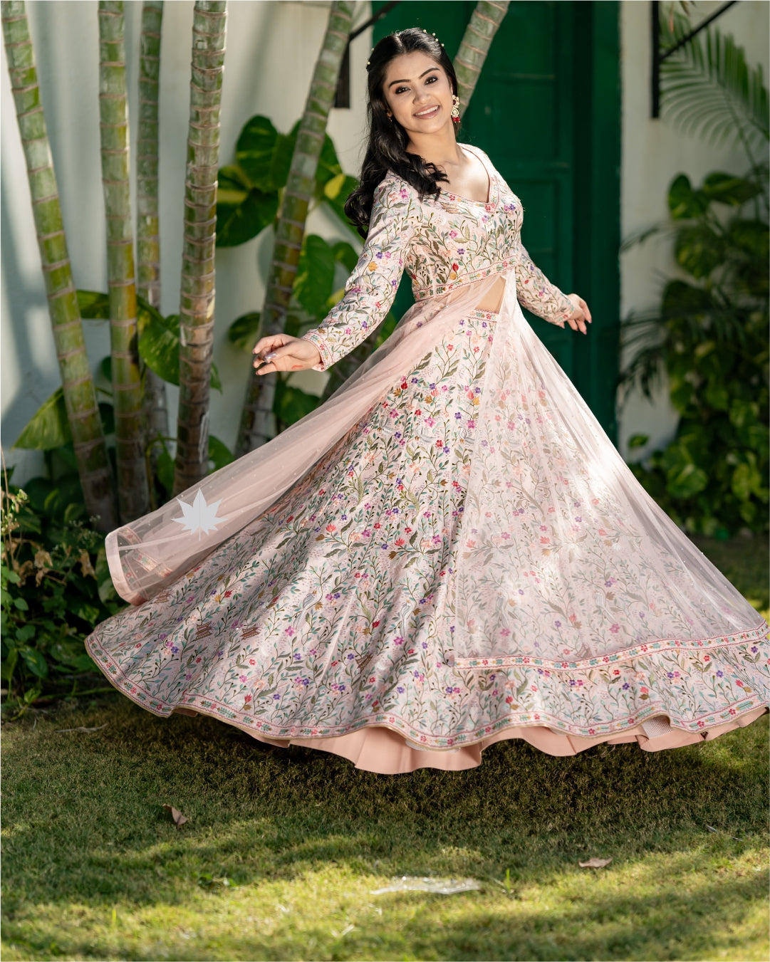 Sundara Swirl Anarkali – A Floral Symphony in Motion