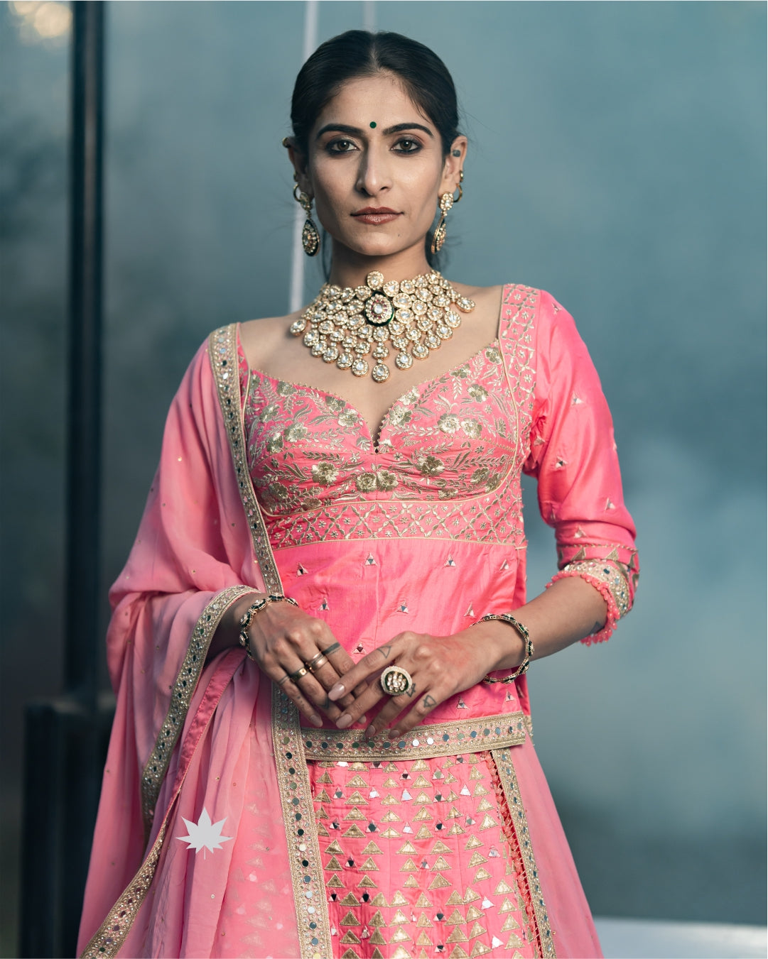 Dazzling Dahlia Lehenga – A Vision in Neon Pink