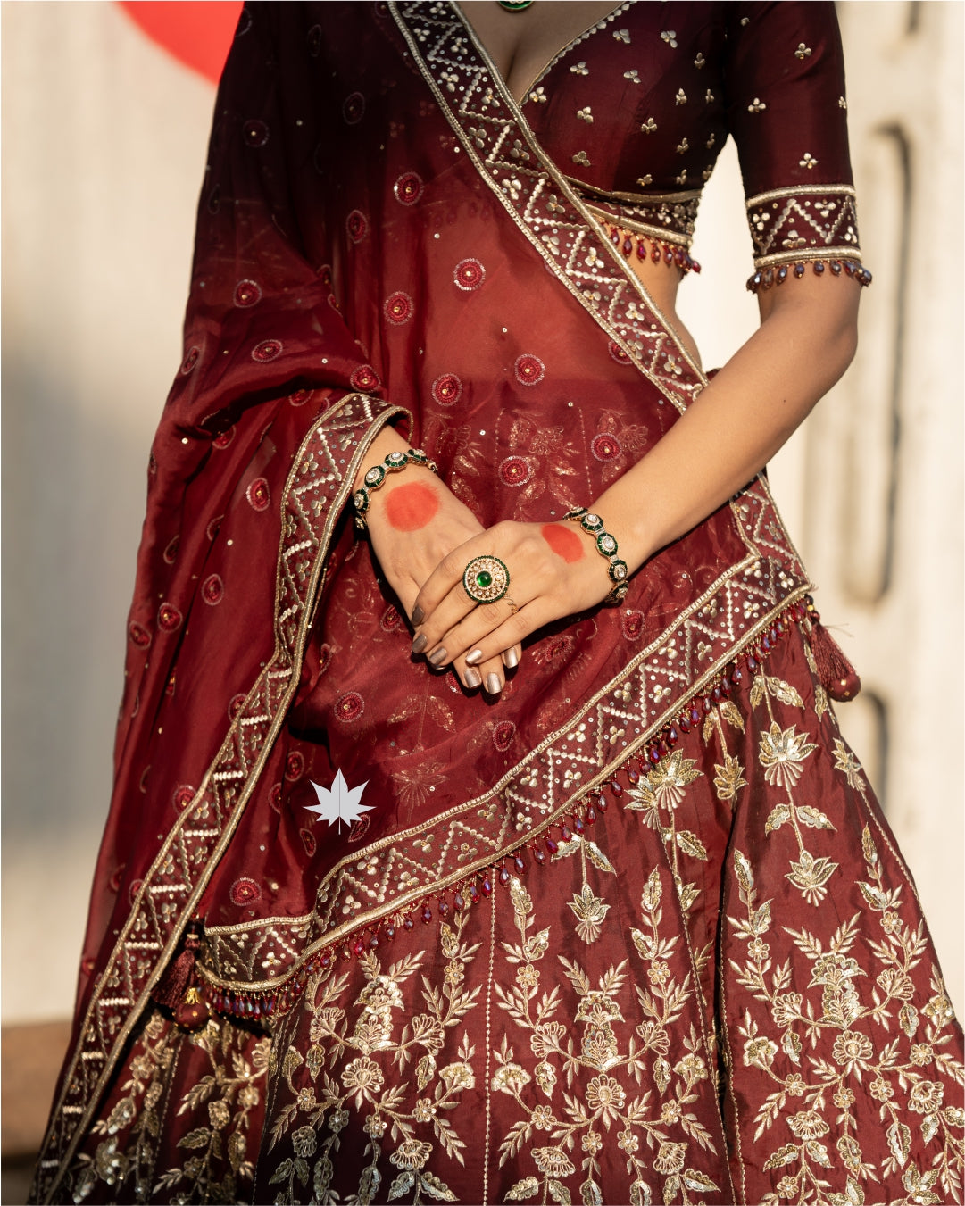 Royal Ember Maroon Lehenga