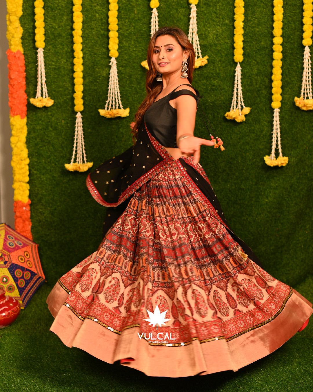Red & Black Navratri Chaniya Choli