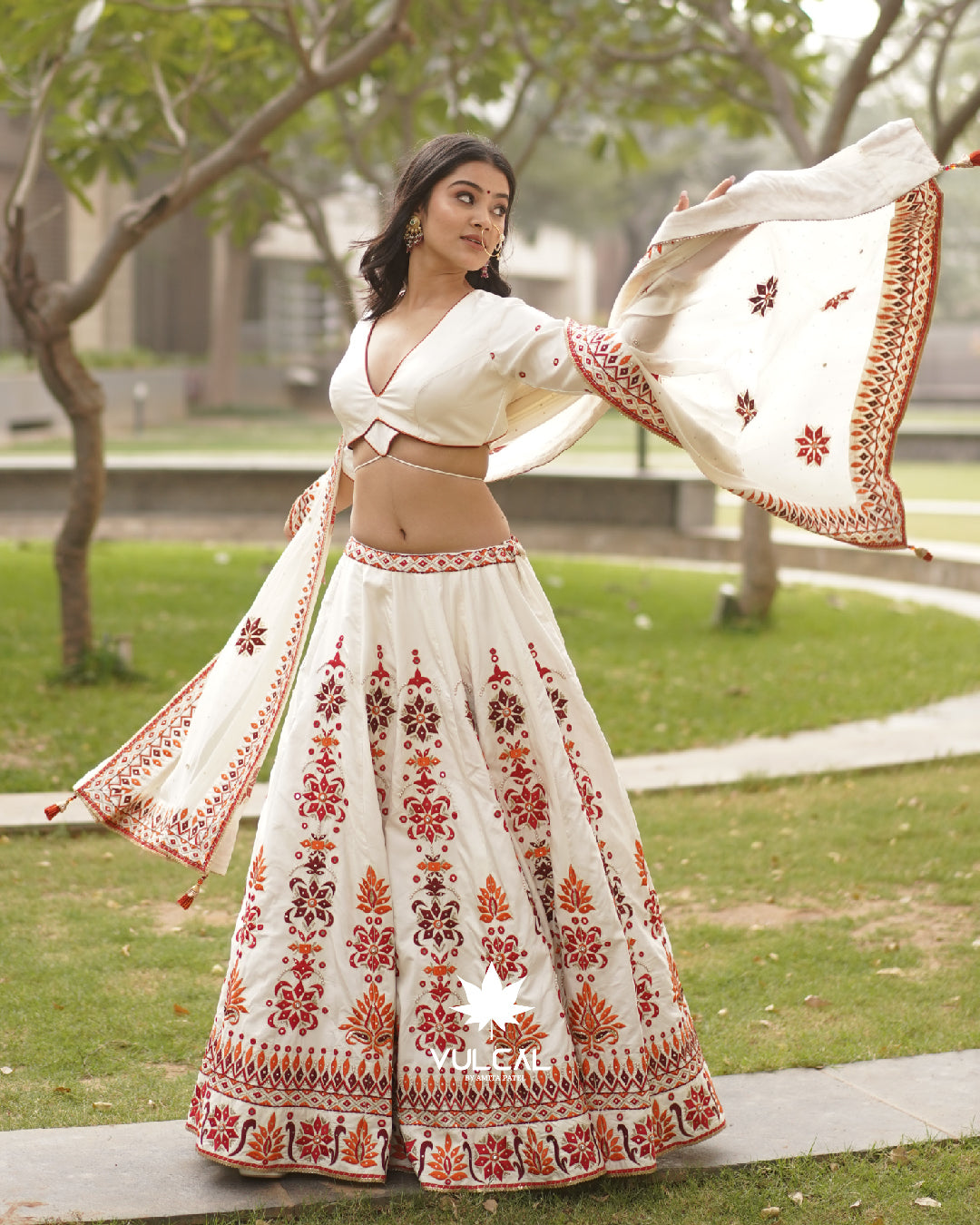 White Embroidered Lehenga Set