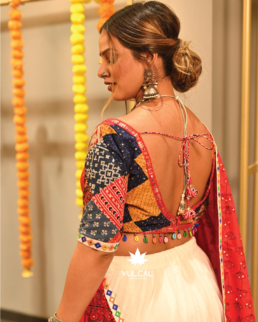 Red & White Navratri Chaniya Choli