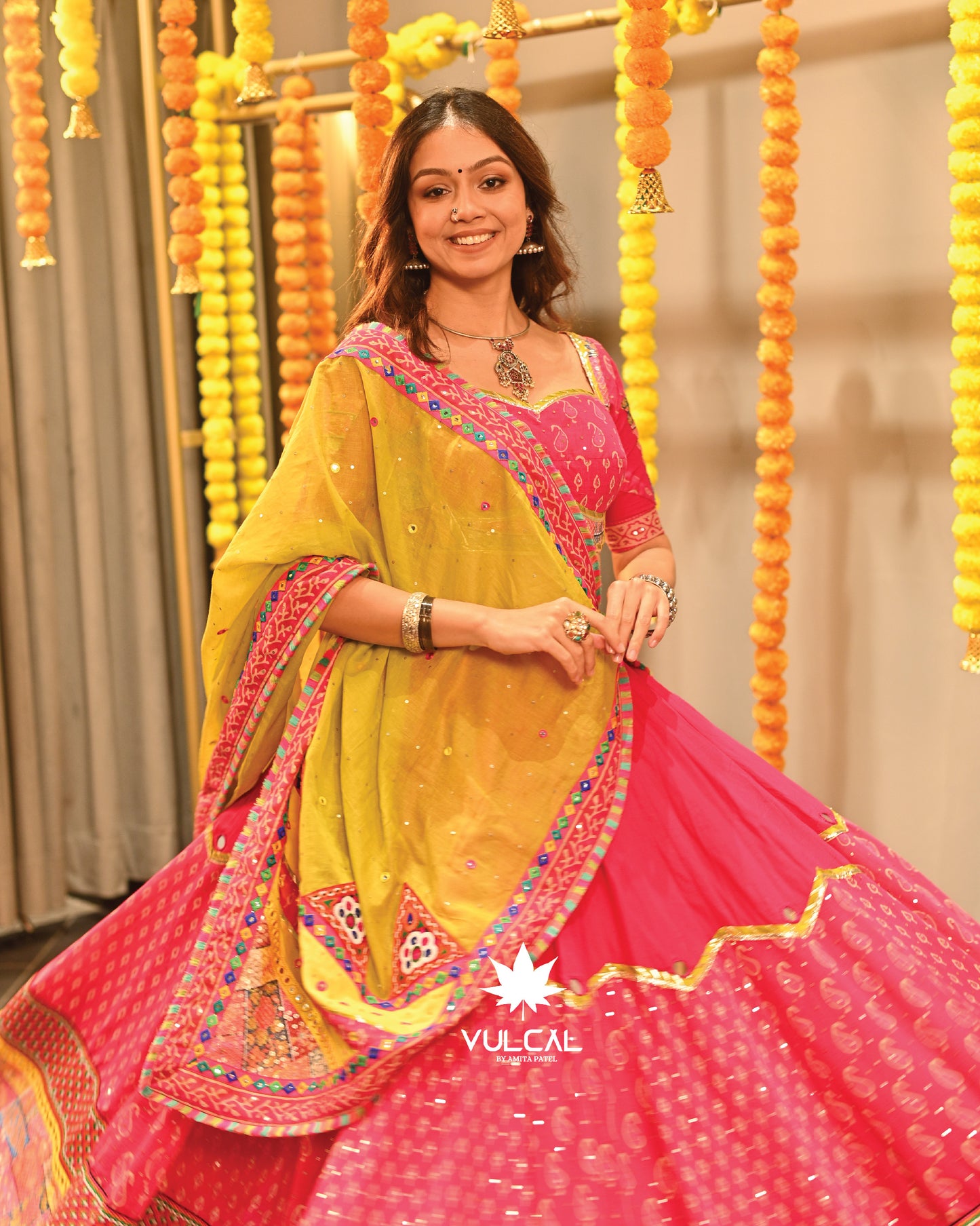 Yellow & Pink Premium Chaniya Choli
