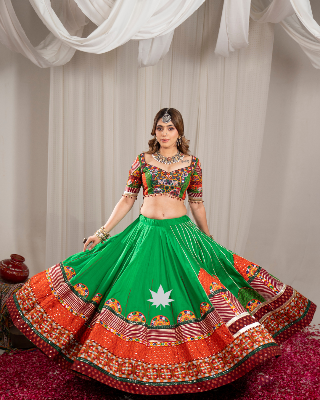 Hari Jharokha | Premium Designer Garba Chaniya Choli