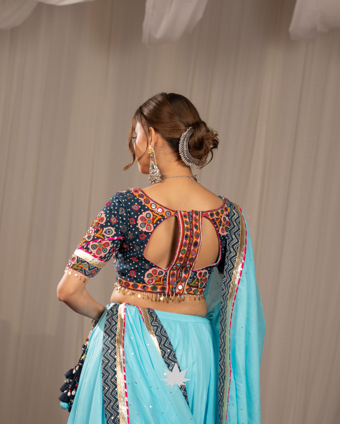 Sheetal Pankhudi | Premium Sky Blue Navratri Chaniya Choli