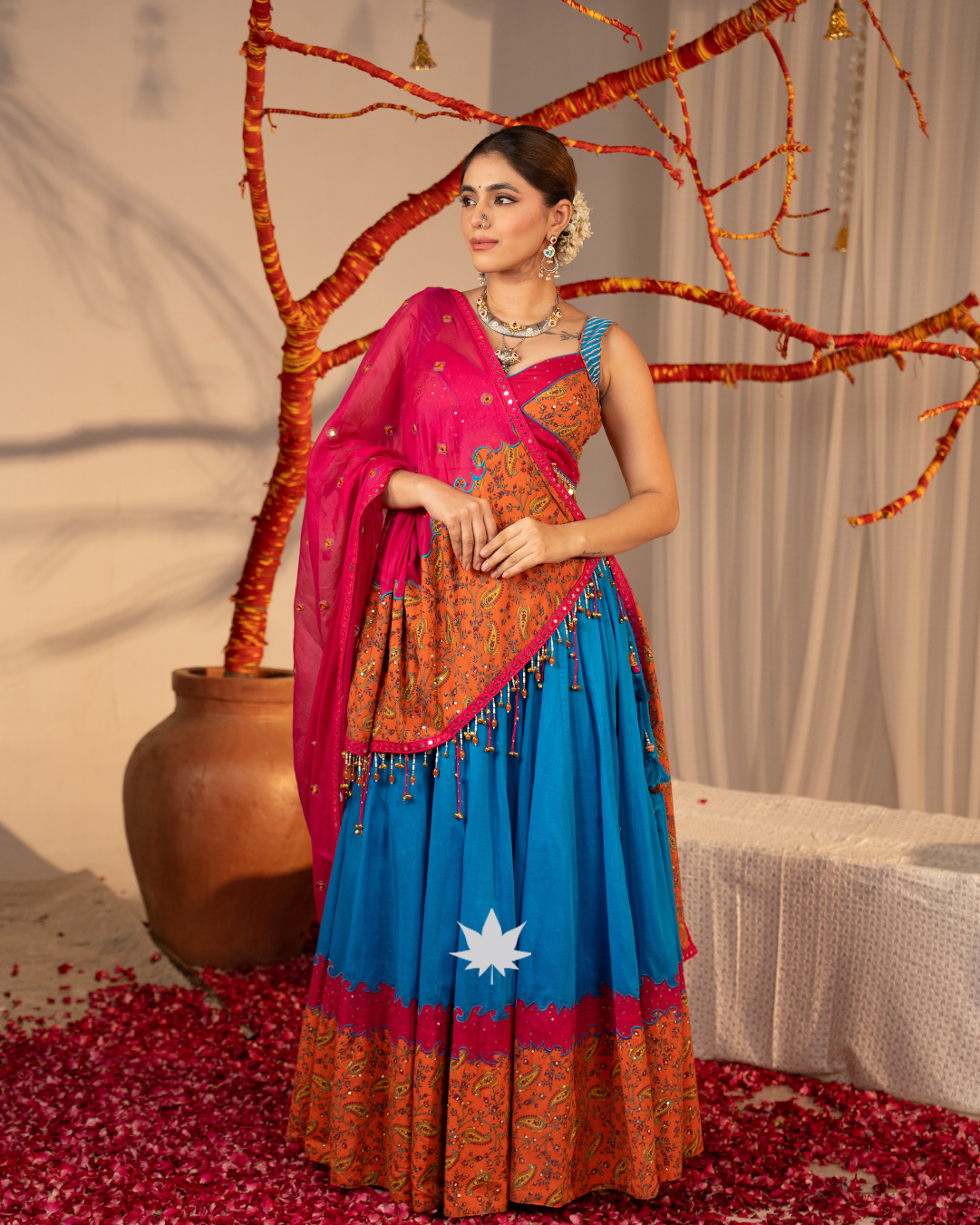 Morrang Leher | Premium Heritage Navratri Chaniya Choli