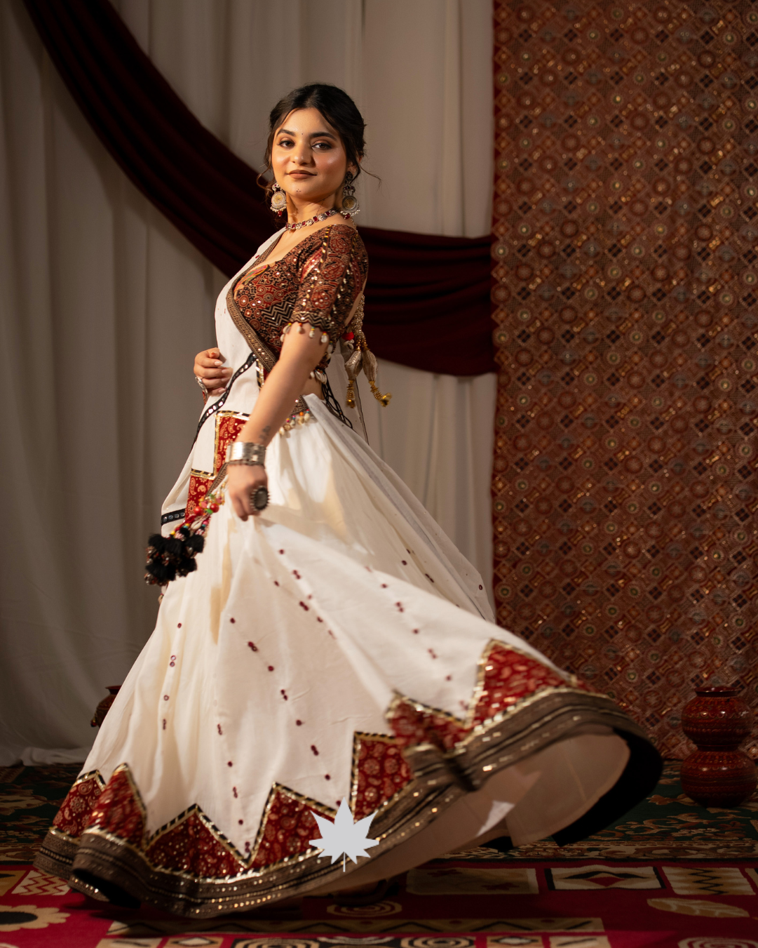 The Ivory & Ajrakh Chaniya Choli