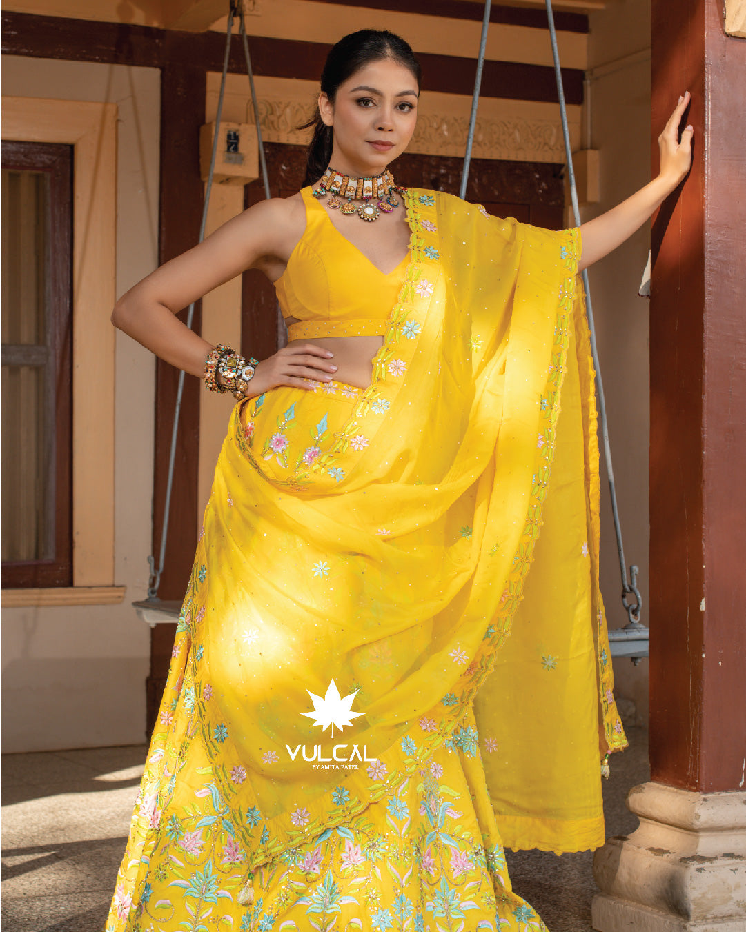 Corn Harvest Yellow Lehenga