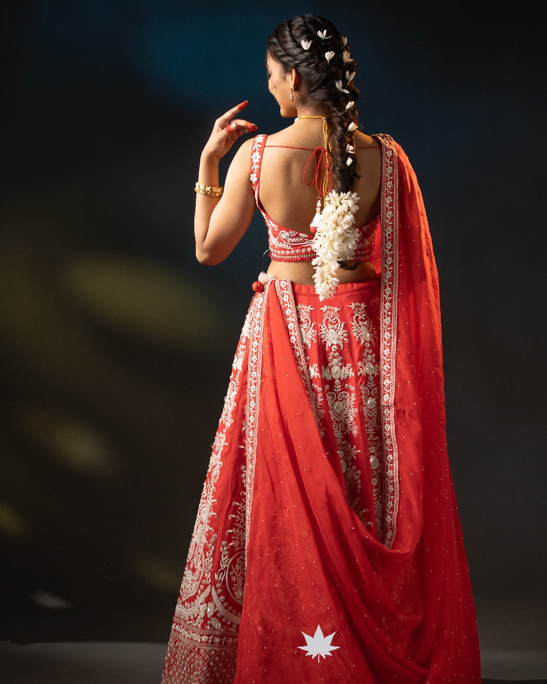 Orange & Red Lehenga