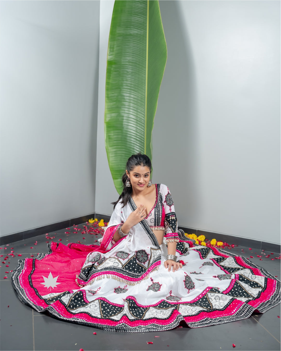 Noorani Nazakat – White & Pink Navratri Chaniya Choli