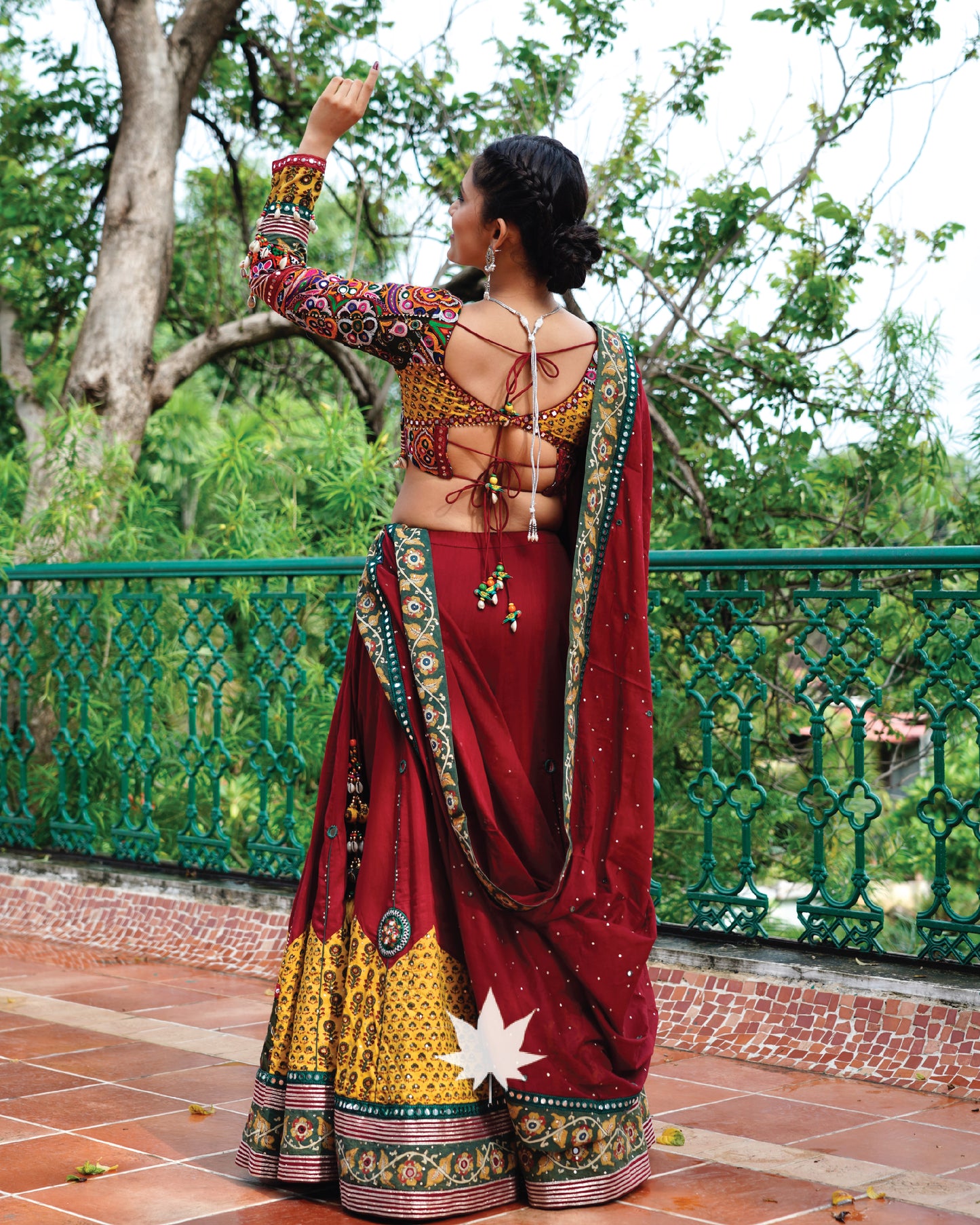 Maroon Patchwork Chaniya Choli Set