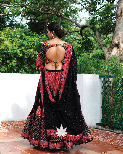 Black Patchwork gamthi Chaniya Choli Set