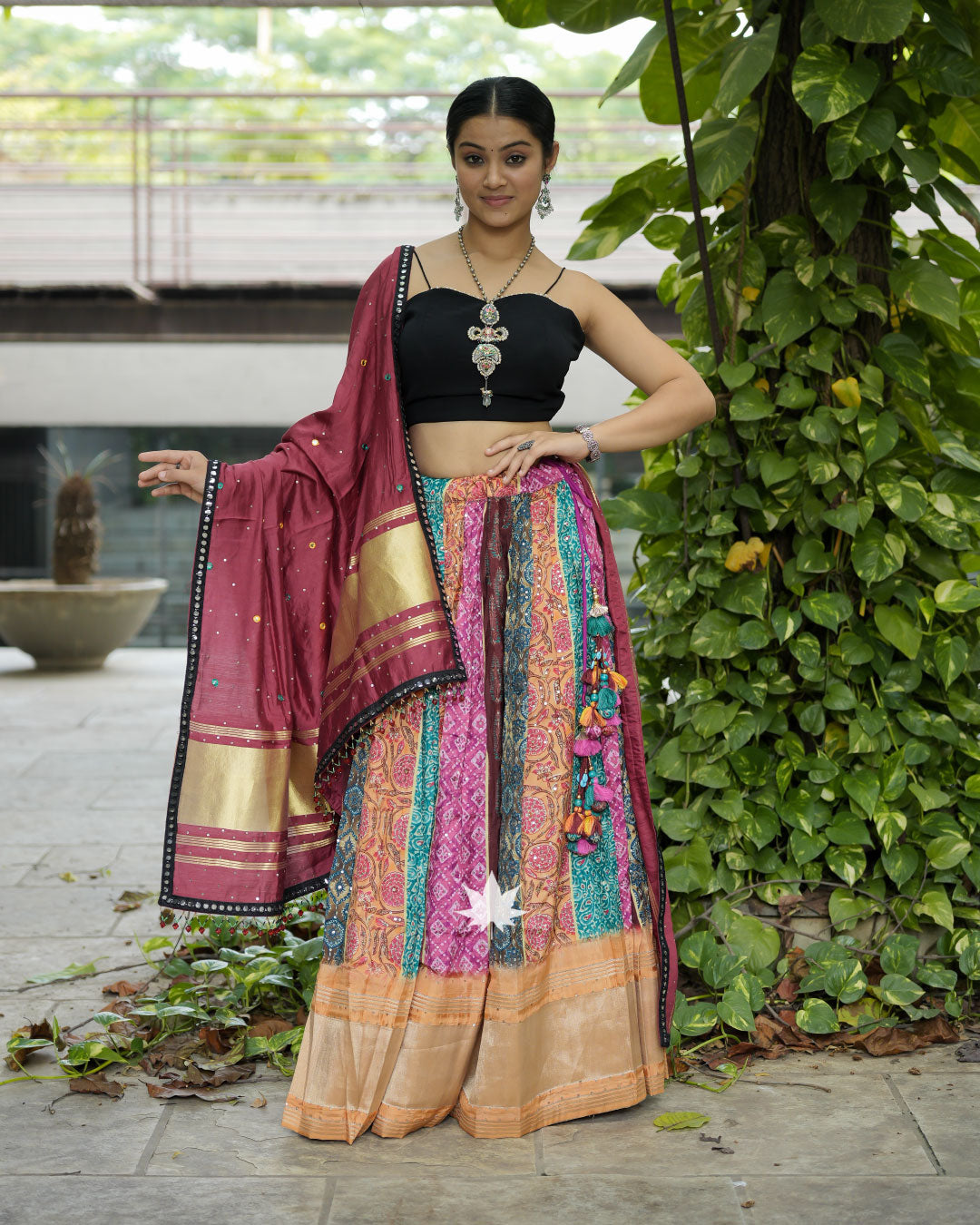 Black And Multicolor Chaniya Choli Set