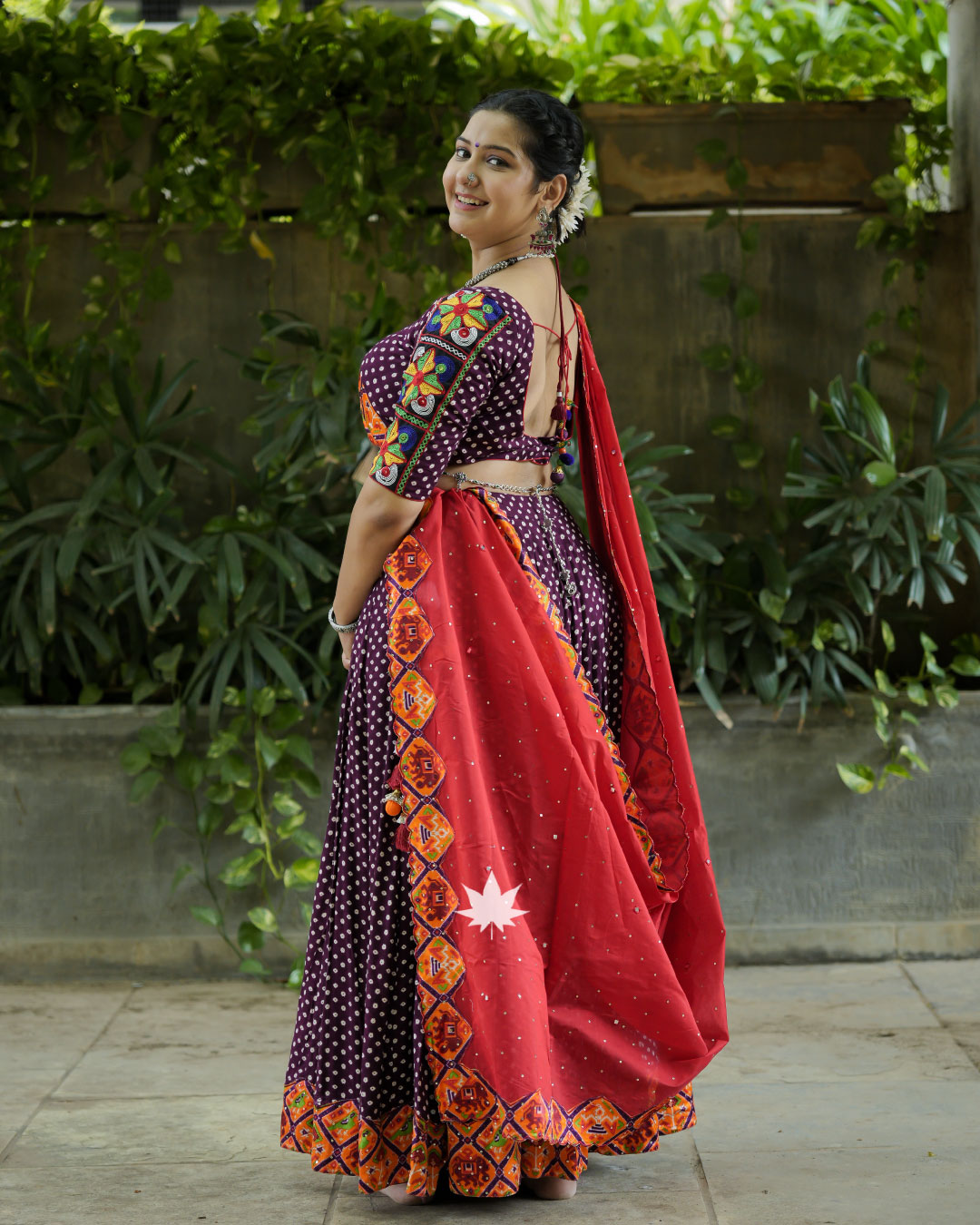 Purple Bandhani Chaniya Choli Set