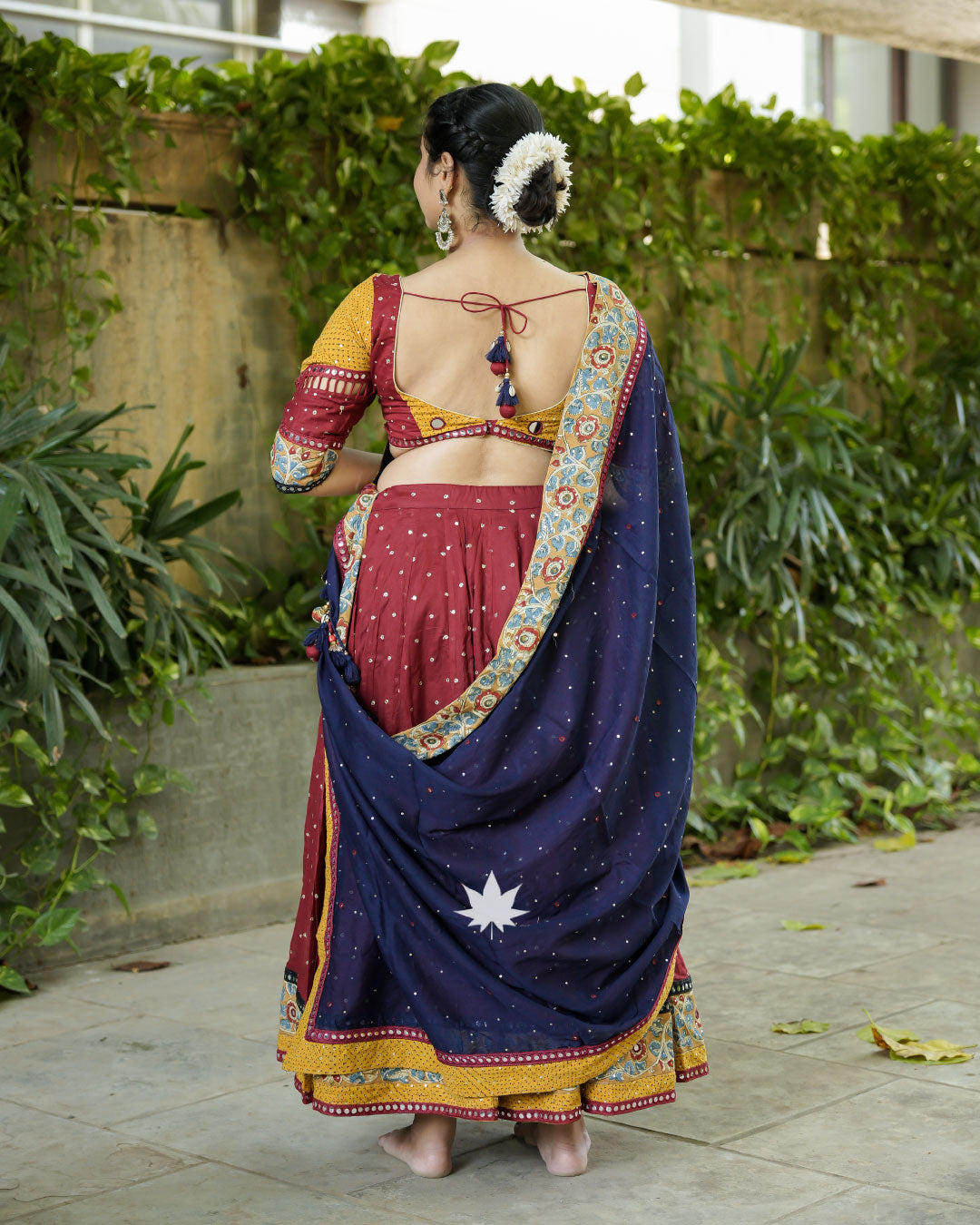 Maroon And Mustard Chaniya Choli Set