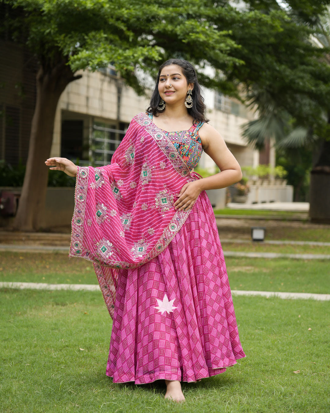 Blue And Pink Chaniya Choli Set