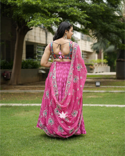 Blue And Pink Chaniya Choli Set