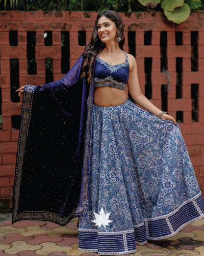 The Blue Pottery Chaniya Choli Set