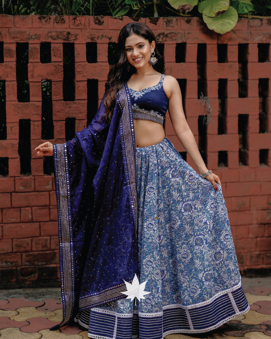 The Blue Pottery Chaniya Choli Set